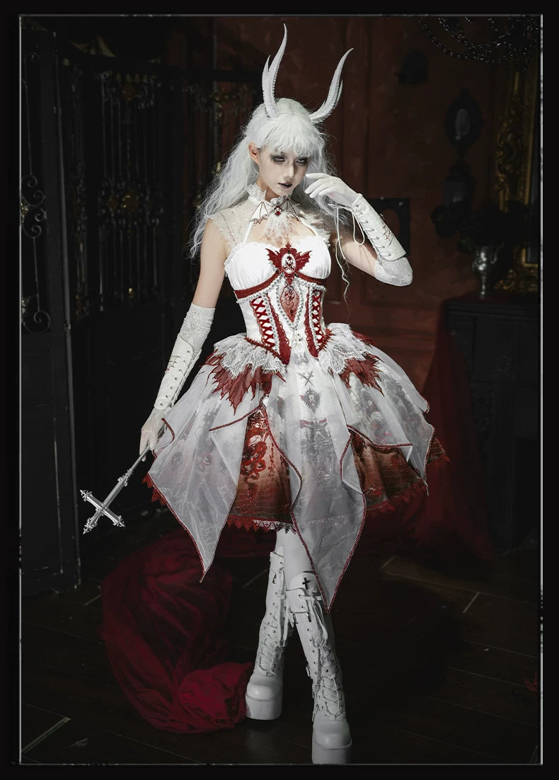 Bone Dragon - Gothic Lolita Corset JSK Dress Set with Embroidery (2XL L M S XL XS / Pre-order) 45654:856803
