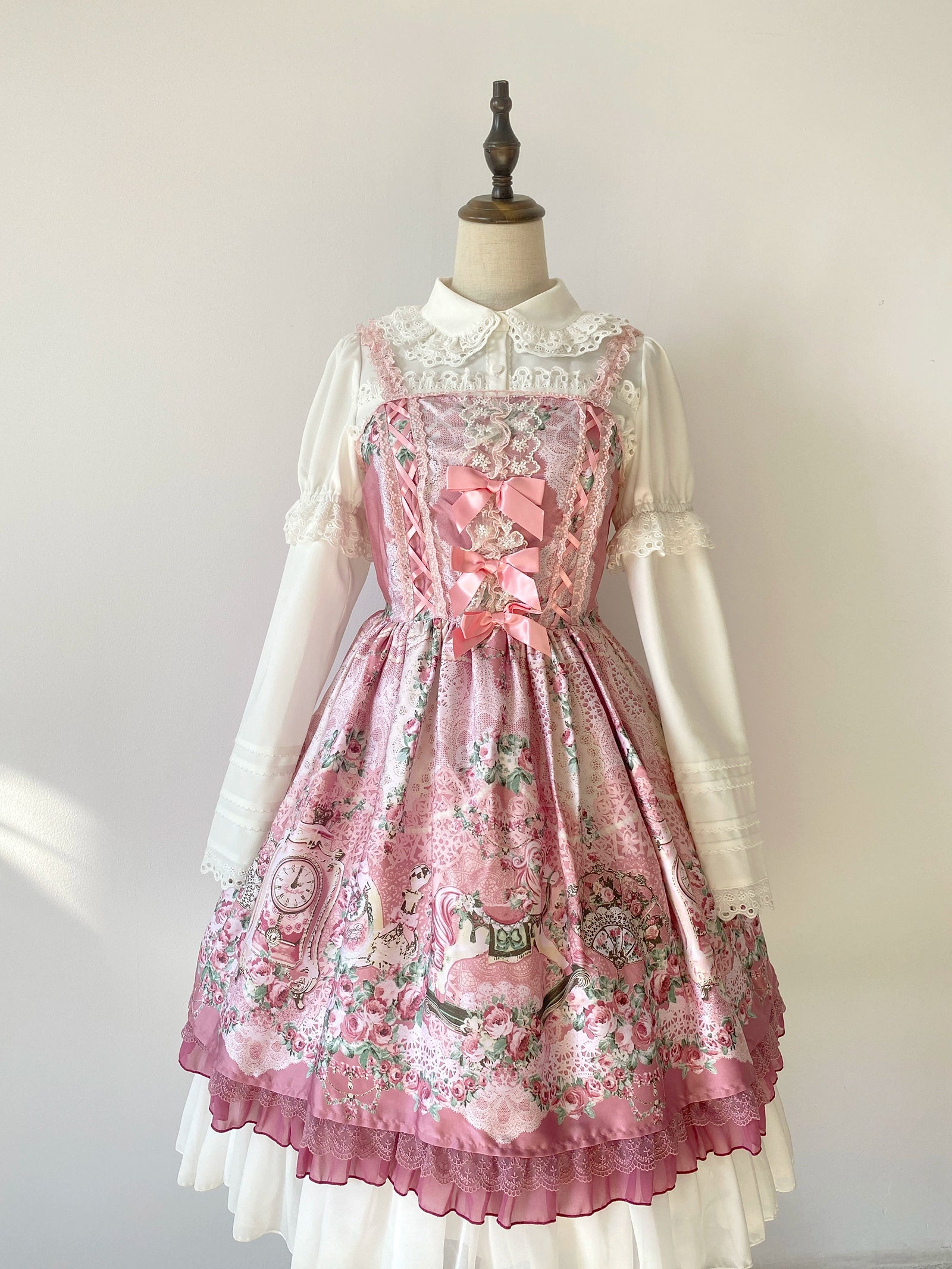 Little Dipper - Cherry Xiaobei - Daily Lolita Splicing Sleeve Lace Shirt