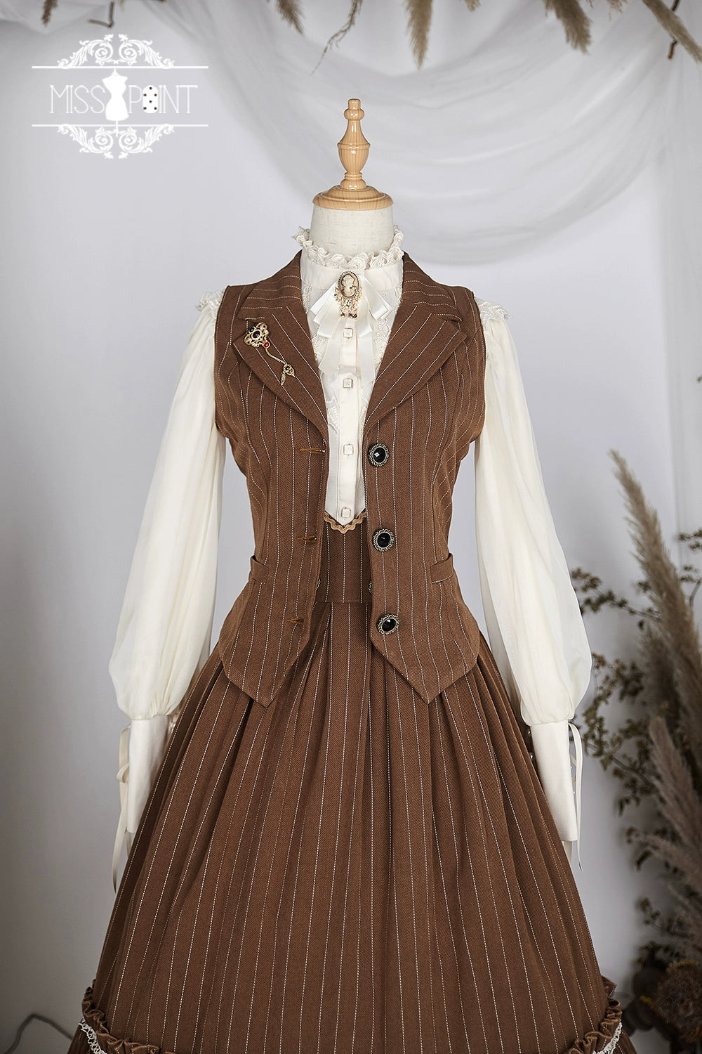 Miss Point~Rose Doll~Elegant Lolita Mutton Sleeve Blouse 32522:385636