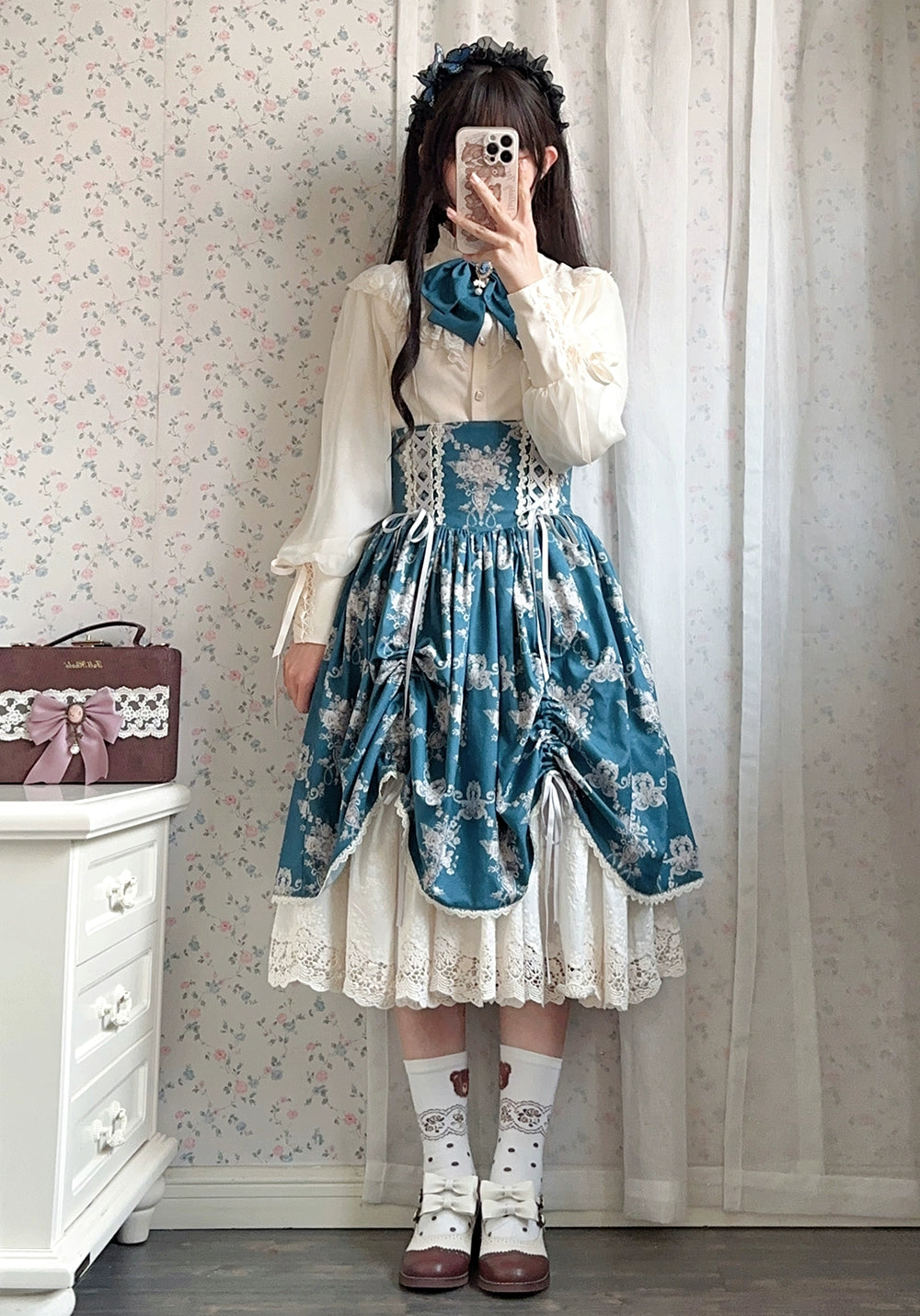 (BFM)Miss Point~Customized Vintage Lolita Skirt Elegant Pullover Fishbone SK 31464:363074