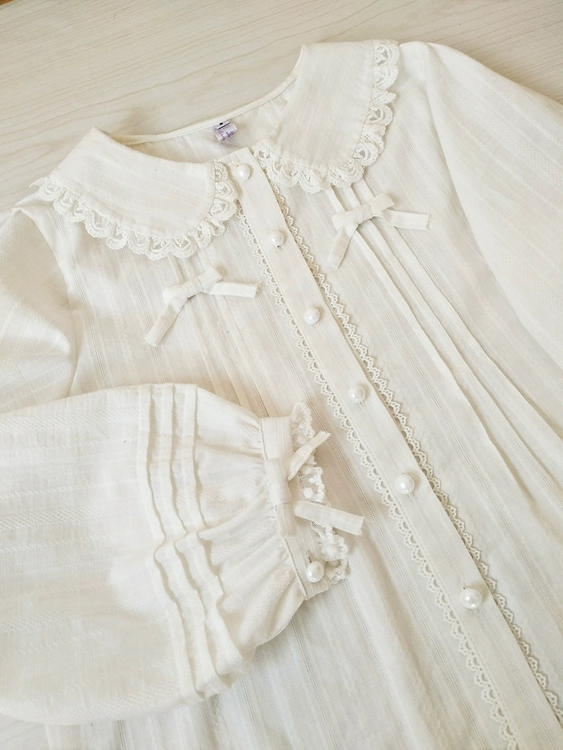 Youlan Lane - Cotton Sweet Lolita Blouse, Single / Fleece Lined Version