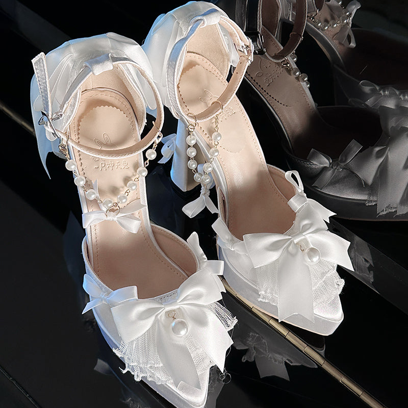 Sky Rabbit - Butterfly Dream - Wedding Sweet Lolita Platform Shoes with High Heels
