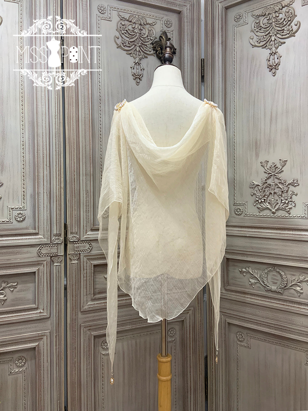 Miss Point - Dusk Bester - Egyptian Lolita Brooch Waistband Shawl ivory small shawl