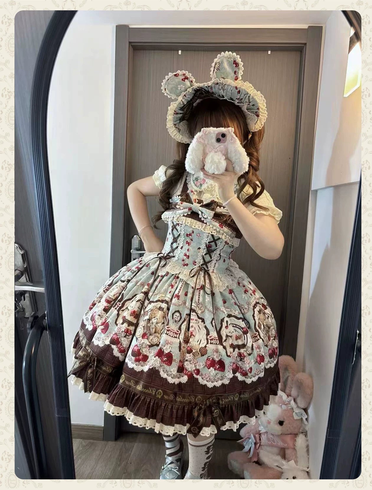 Cookie Treasure Box - Sweet Lolita Dessert Printed JSK Dress with Ribbon Bows 45542:851685