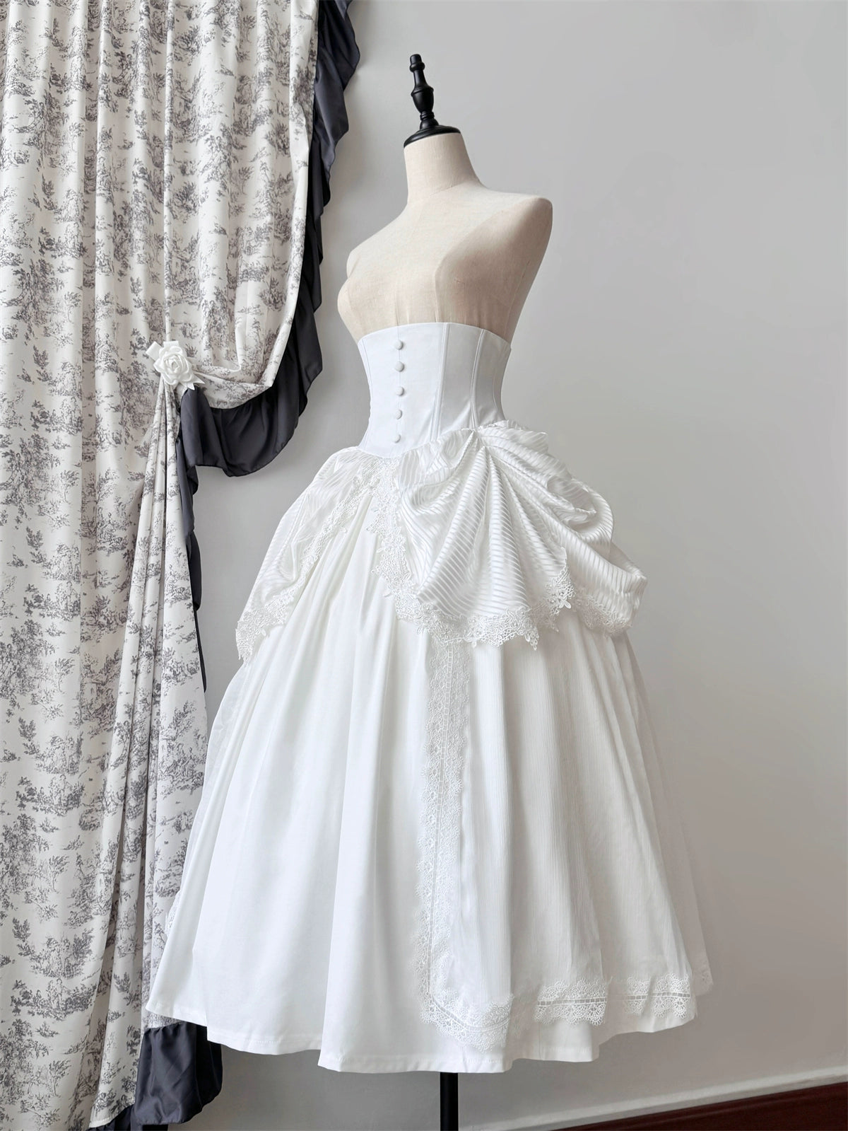 Muppet Mind Ben - Dreaming - Gothic Lolita Skirt Fishbone Long Skirt Ruffled Hem 36858:608366