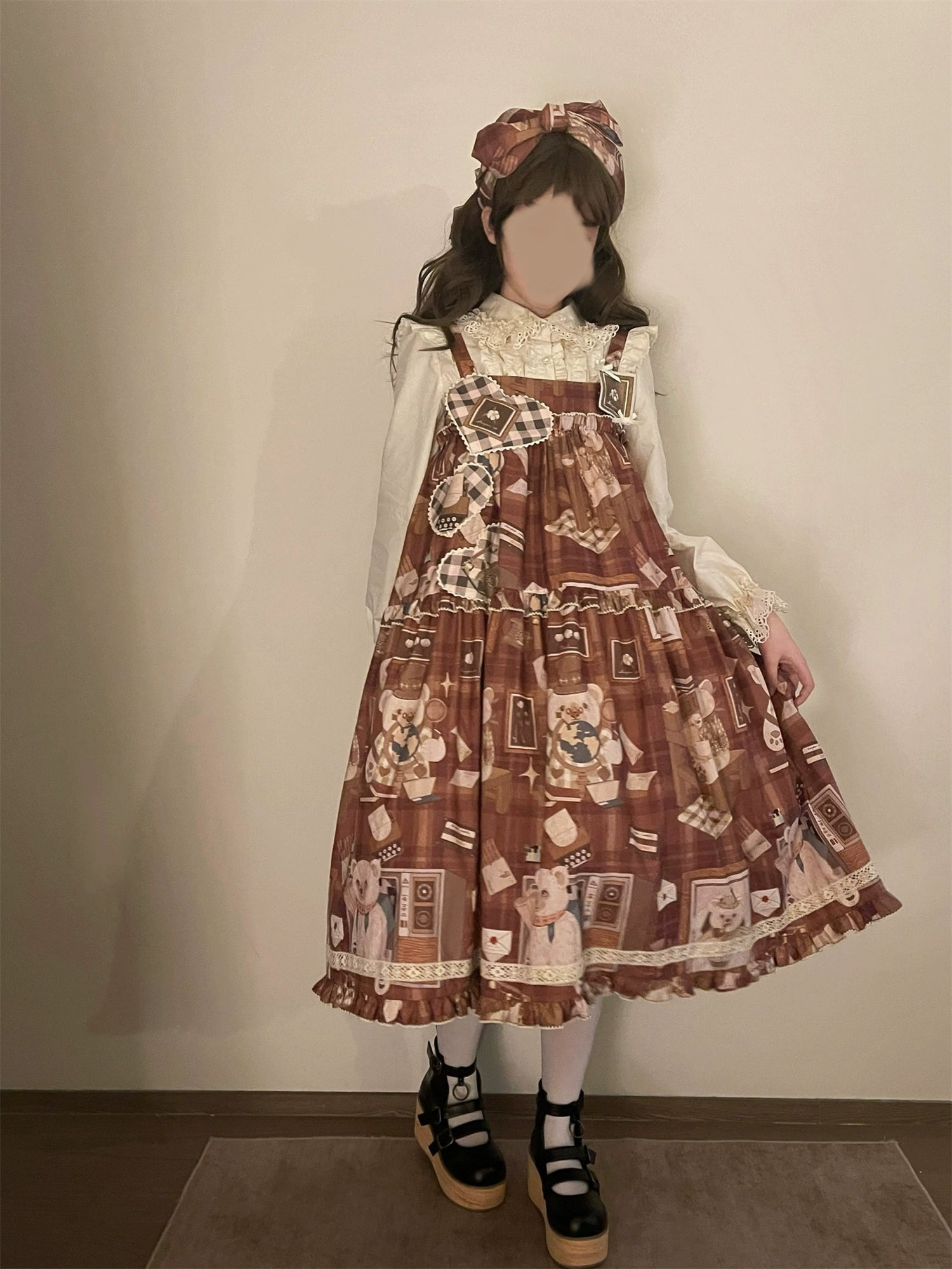 Babyblue~Gretel Bear~Vintage Lolita Dress Teddy Bear Prints Dress 33574:430536