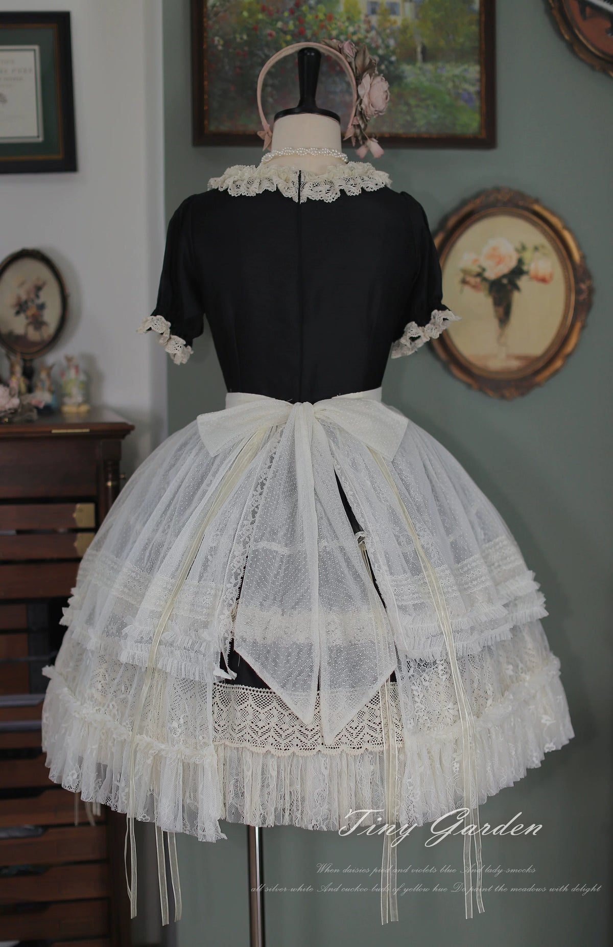 Garden Jardin - Cotton Classic Lolita OP Dress With Tiered Ruffles 45927:868610
