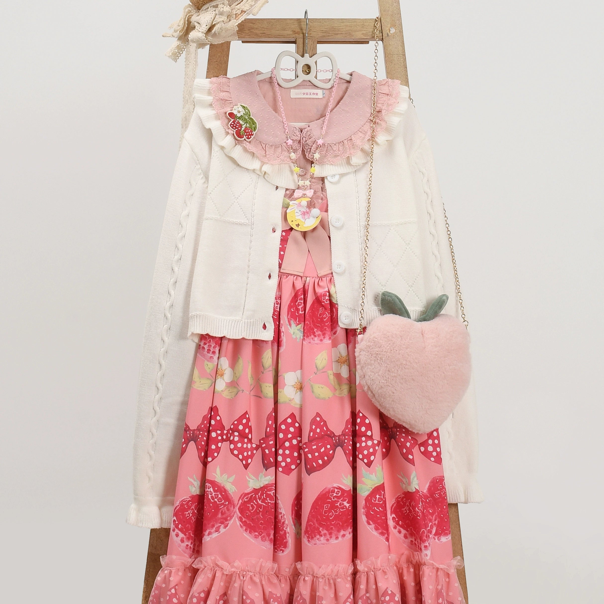 MIST - Blank Night - Vintage Lolita Bow Cute Girl Ruffled Cardigan