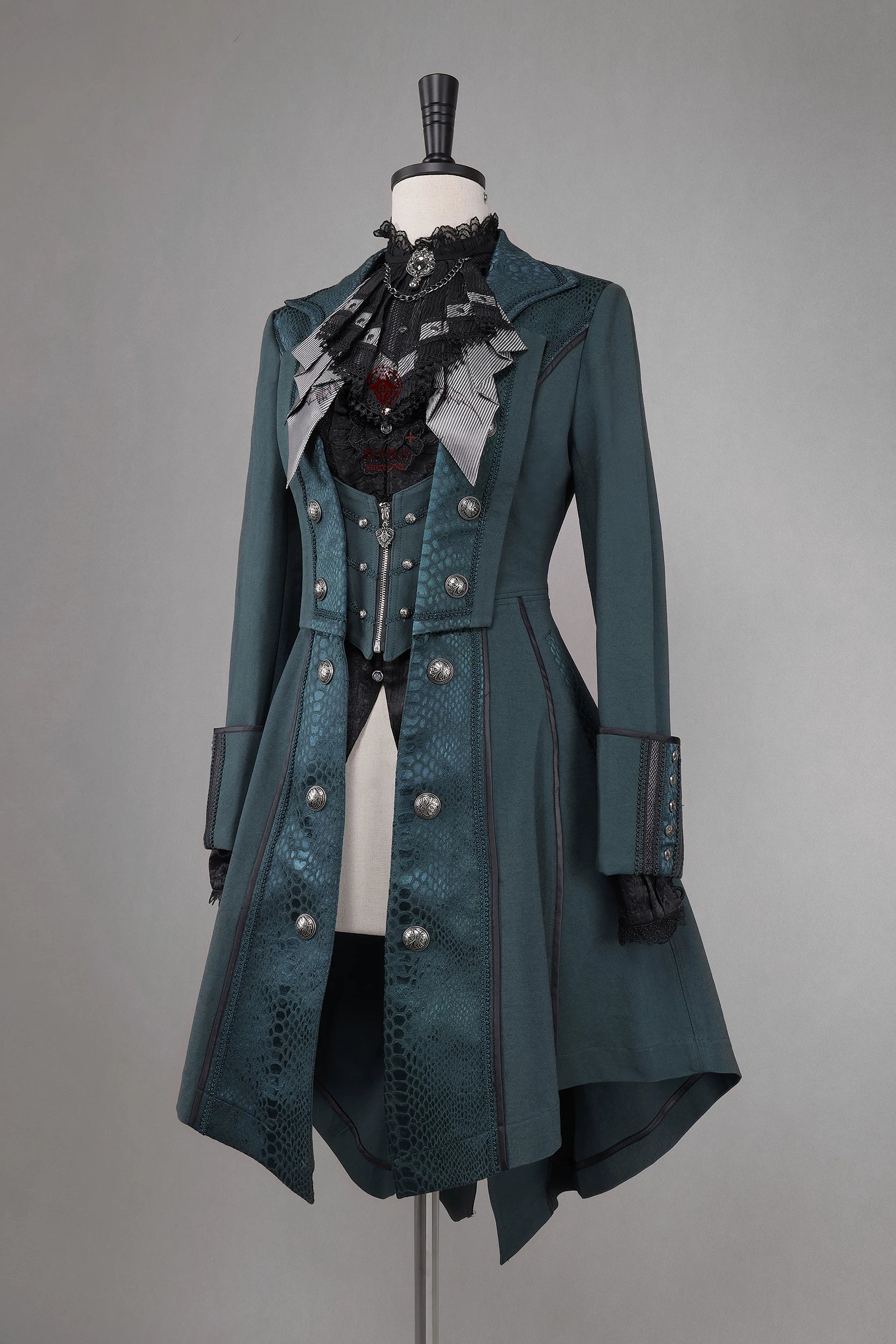 Bat Wing - Embroidery Ouji Lolita Coat, Detachable Front Panels 44433:808157