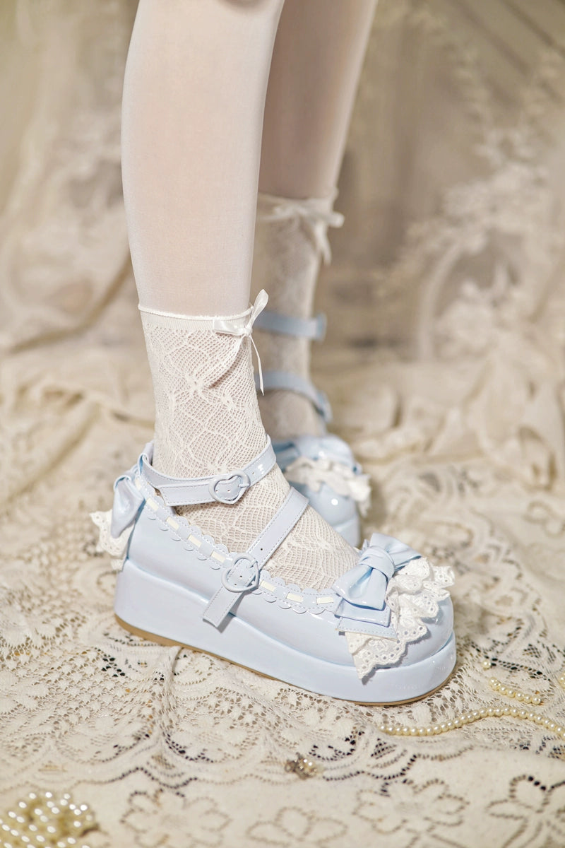 Jiujiu Lolita - Milky Puff - Sweet Lolita Heels Shoes, Round Toe With Petite Wedge 43858:787871