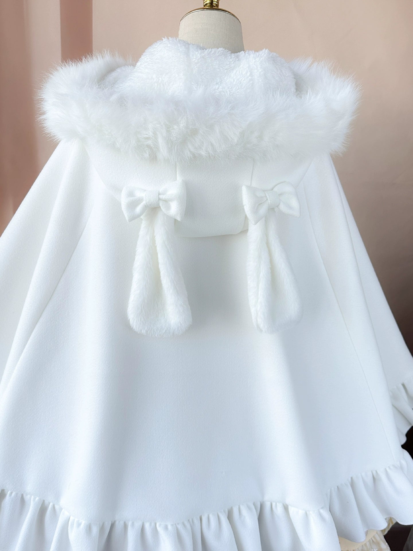 ZhiJinYuan - Winter Kawaii Lolita Cape with Bunny Ear Hood