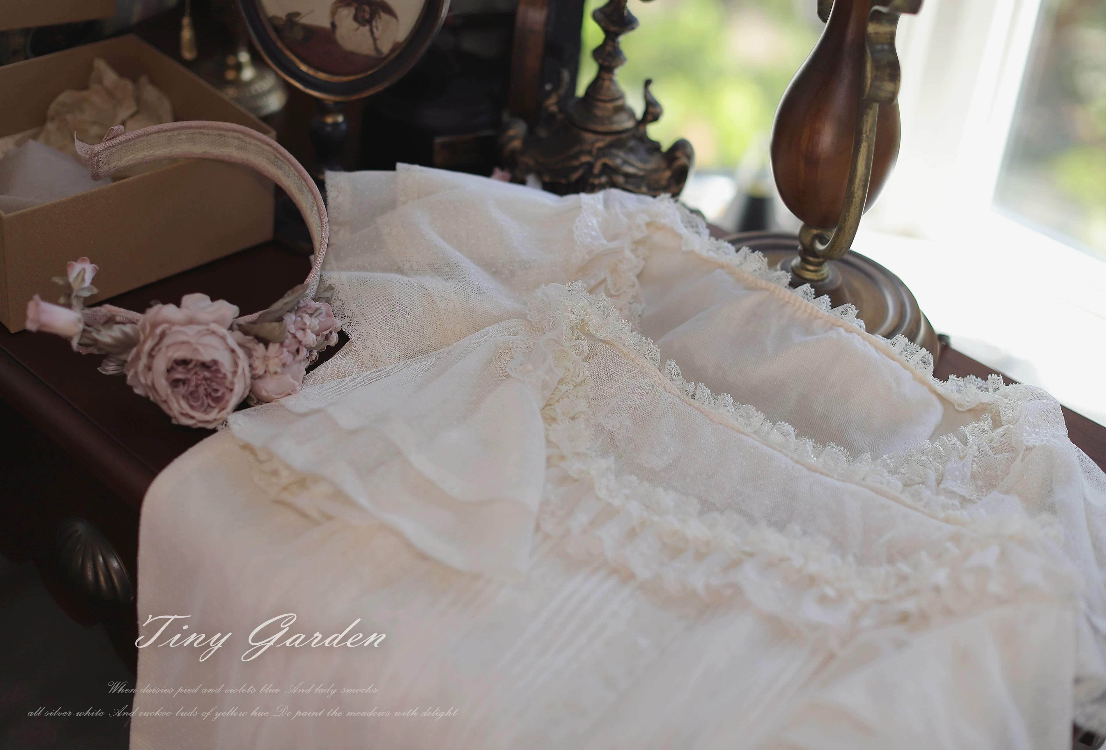 Classic Lolita Square Neck Polka-dot Tulle Blouse