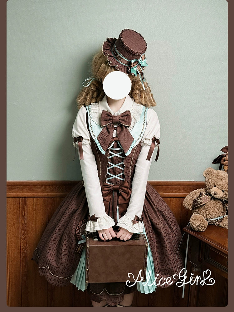 Alice Girl - Bear Chocolate Slab - Classic Lolita Slim Fit JSK & SK Dress 44309:804400