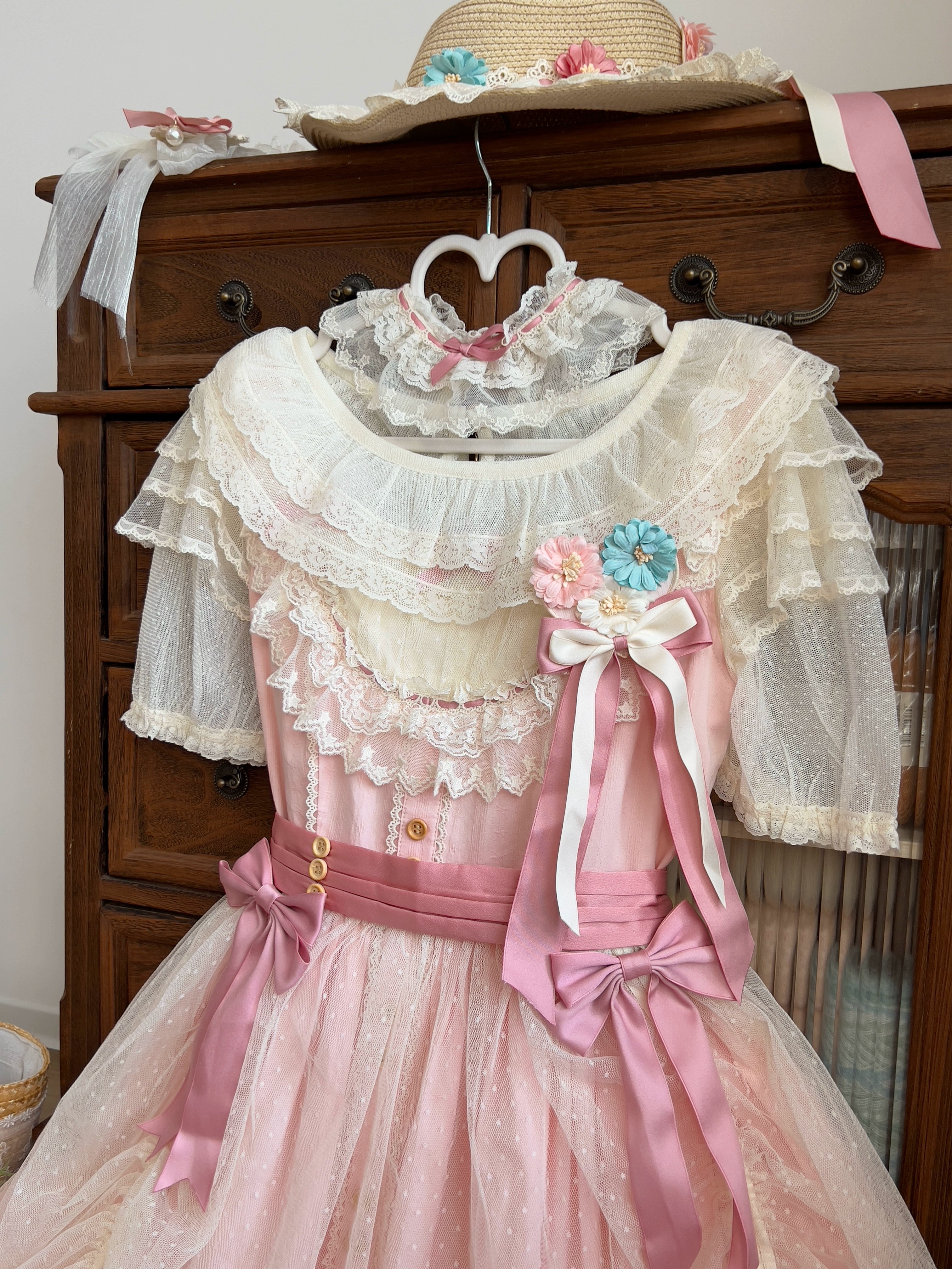 MIST - Endless Summer - Plus Size Sweet Lolita Blouse, Dotted Tulle