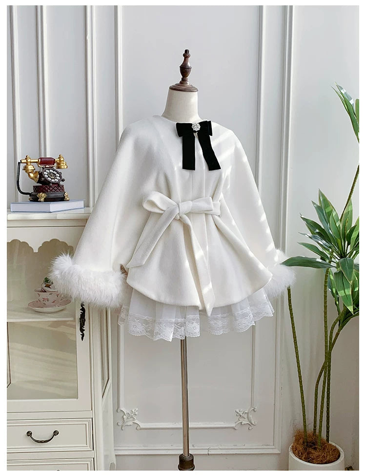 Winter Island Memory - Elegant Lolita Winter Coat & OP Dress Set 44444:807994