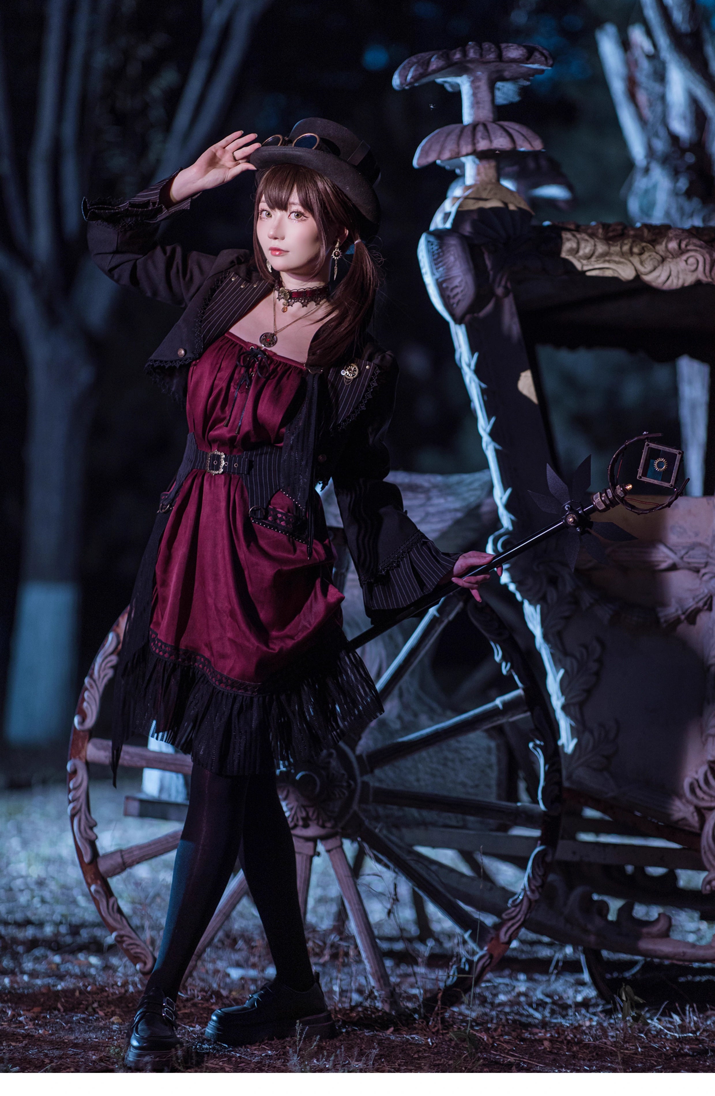 Mr. Yi's Steam Continent - Gothic Lolita Cardigan Long Sleeve Black Short Jacket