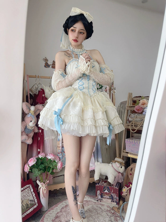 Alice Girl~Cross Maiden~Gothic Lolita Dress Ballet Halterneck Lolita JSK Dress 104:371748