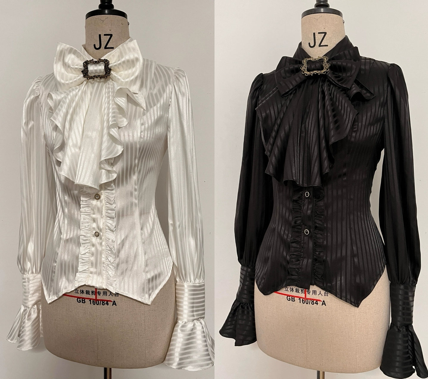 Gazing Galactic - Moonstone - Elegant Ouji Lolita Shirt, Detachable Jabot