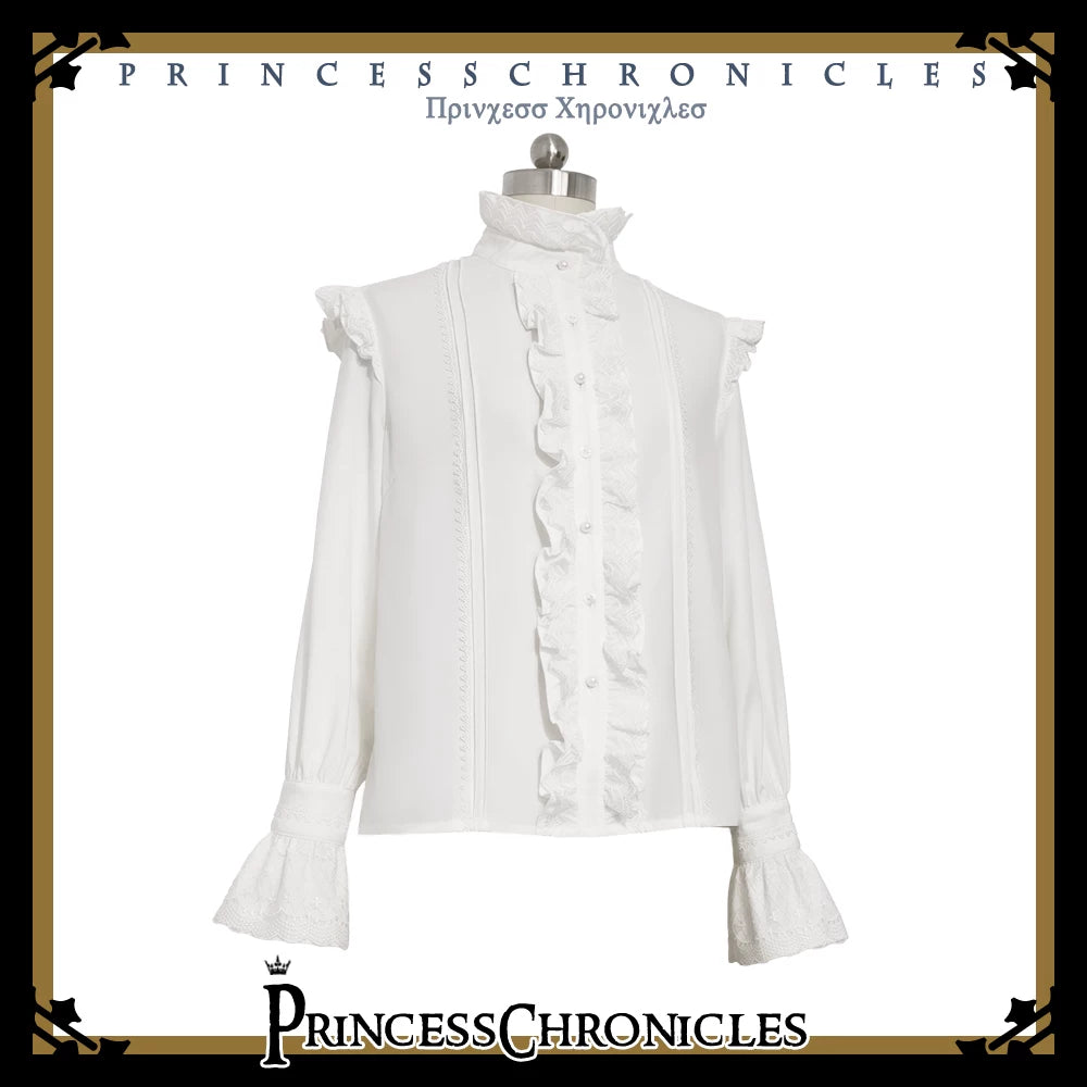Rabbit Theater - Ouji Lolita Blouse and Waistband Set, Suspender-style (2XL L M S XL) 45982:870559