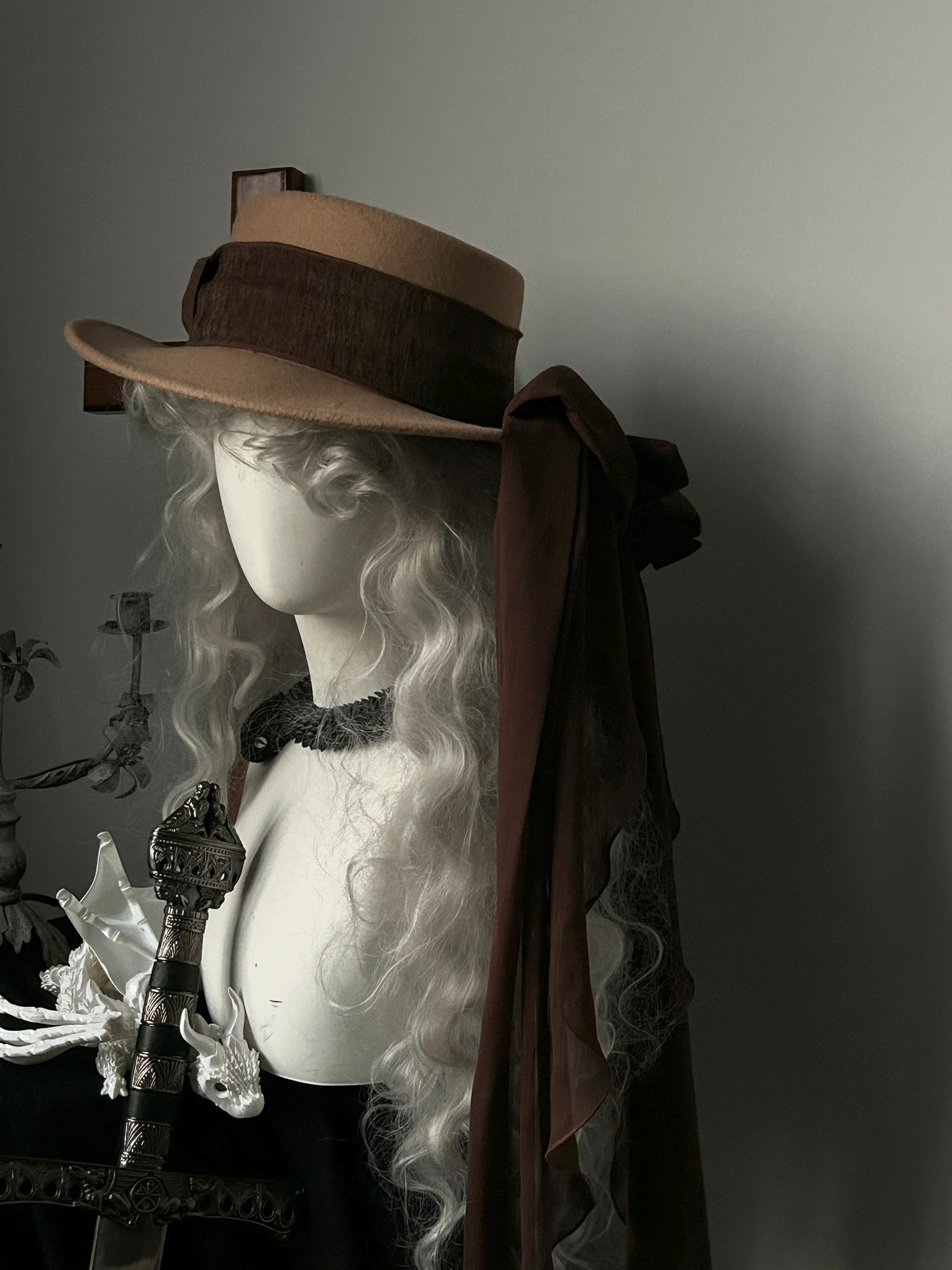 ZJstory~Dragon Bone Cemetery~Gothic Lolita JSK Set with Dragon and Snake Skeleton Embroidery (F L M S) 42699:749806