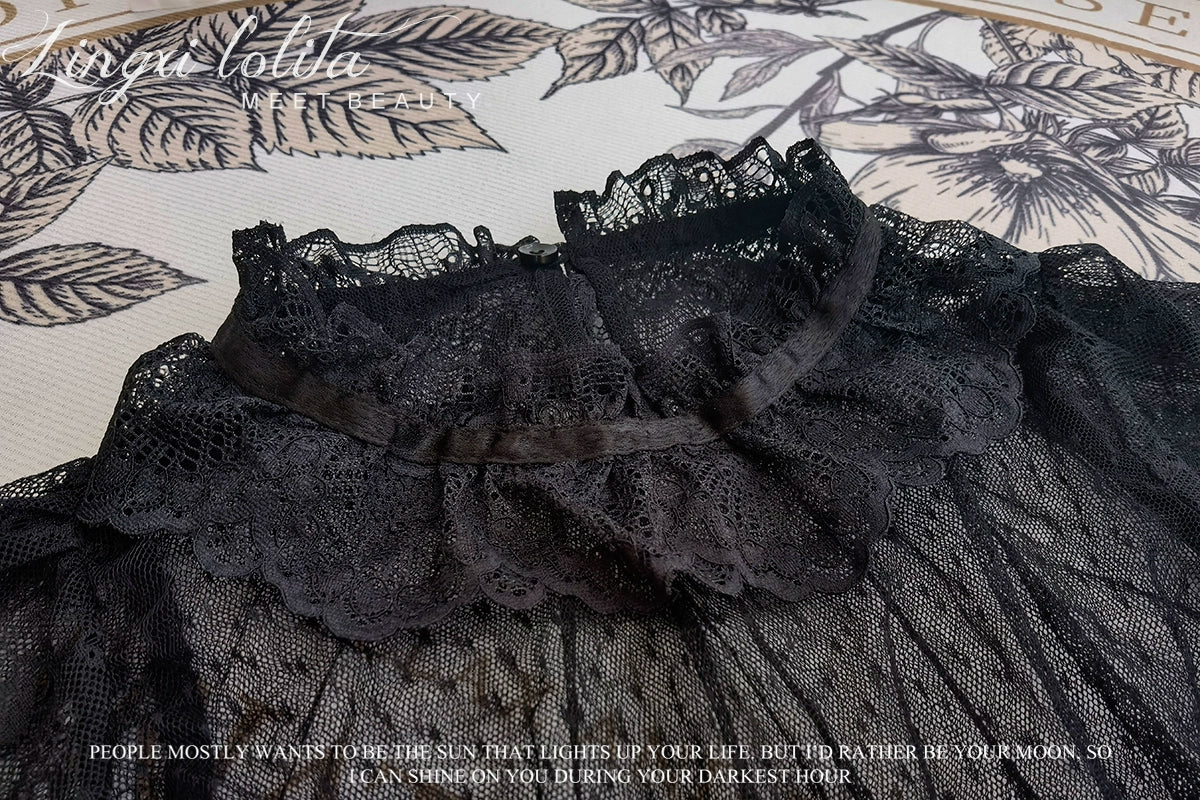 (BFM)Lingxi Lolita~Bone island Gothic Lolita Corset Goth Blouse Skirt Set 31838:371736