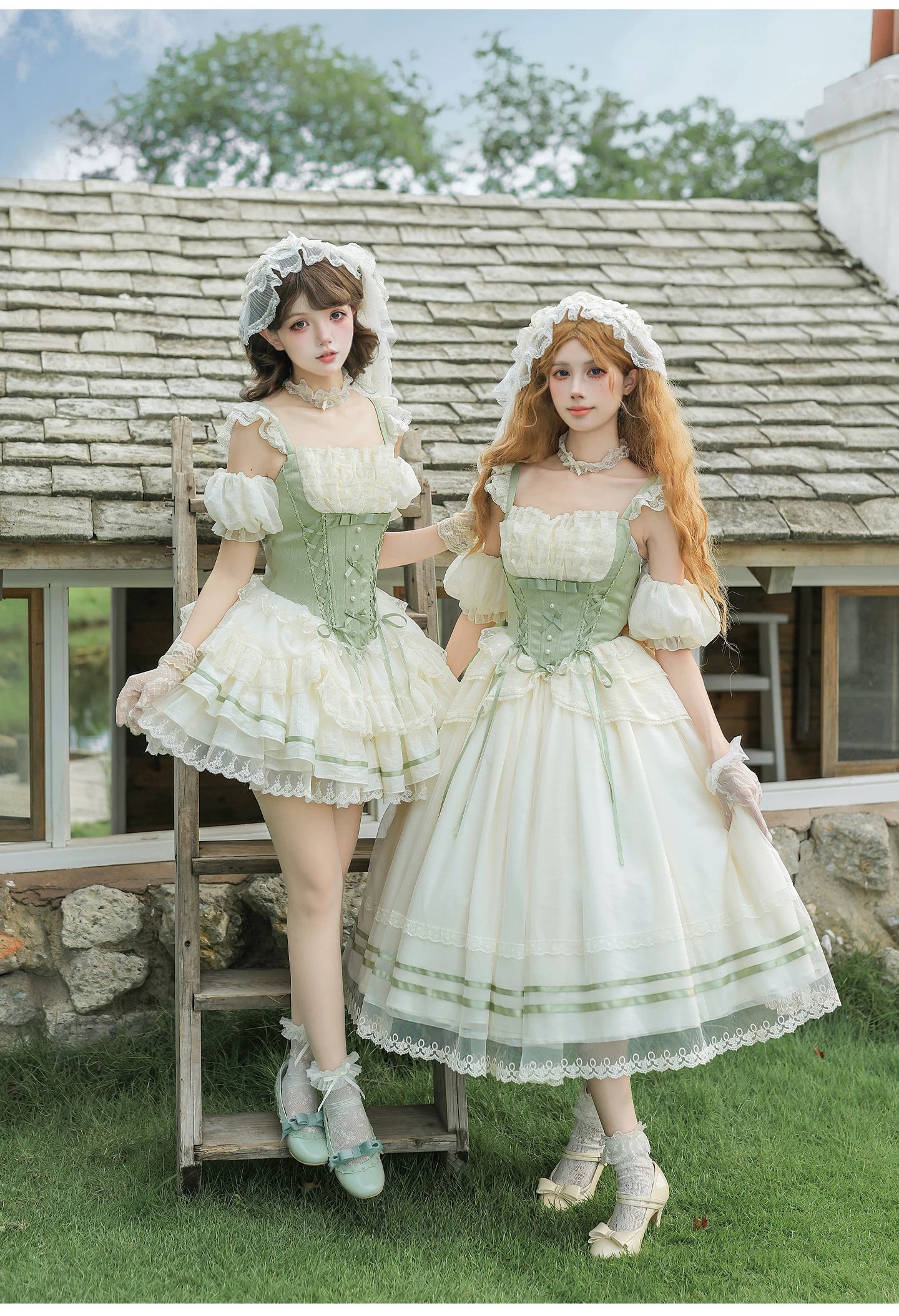 Unfailing - Classic Lolita Bow Jacquard Corset JSK Dress 45632:856680