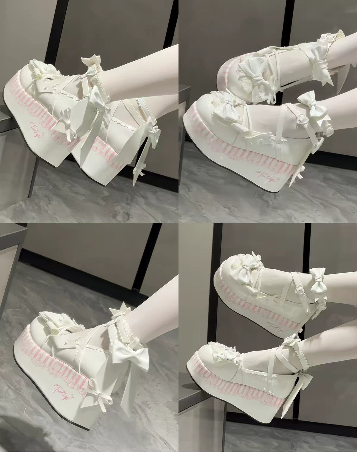Windchime Fantasia - Sweet Lolita Platform Shoes, Detachable Back Bow 45759:861059