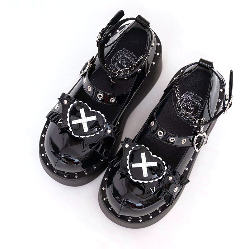 Beauty Bunny - Sweet Academy - Gothic Lolita Shoes Thick Sole Y2K Lolita Shoes