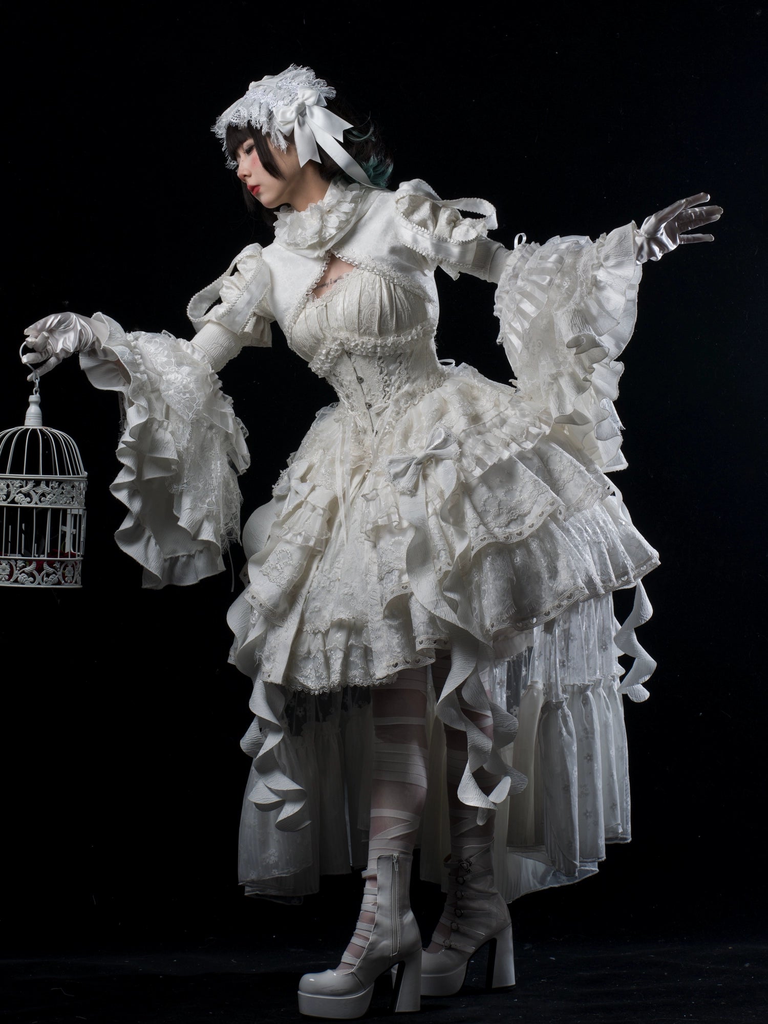 Smoothy - Caliburn - Gothic Lolita JSK Dress with Bolero with Detachable Sleeves