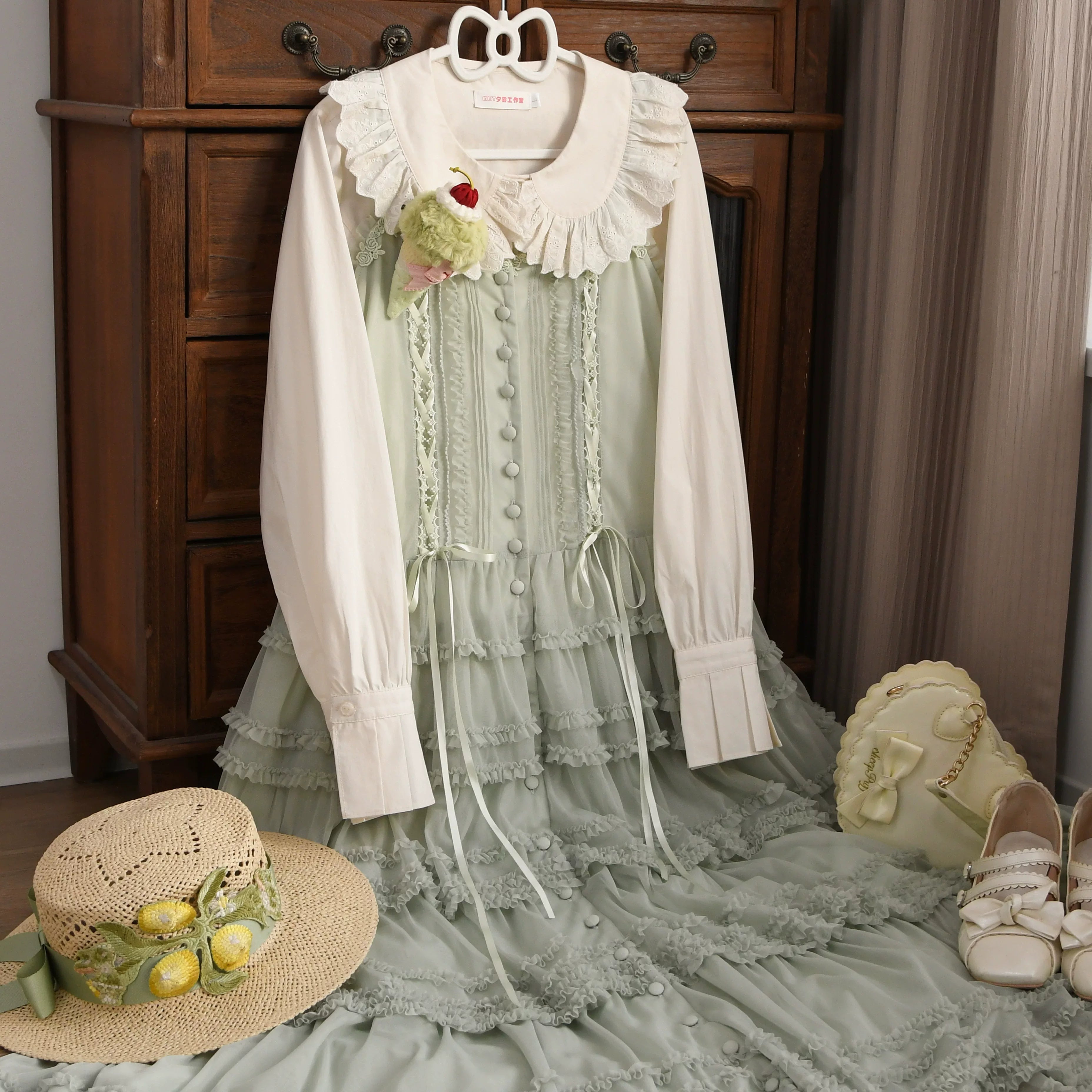 Kawaii Lolita Cotton Shirt, Peter Pan Collar