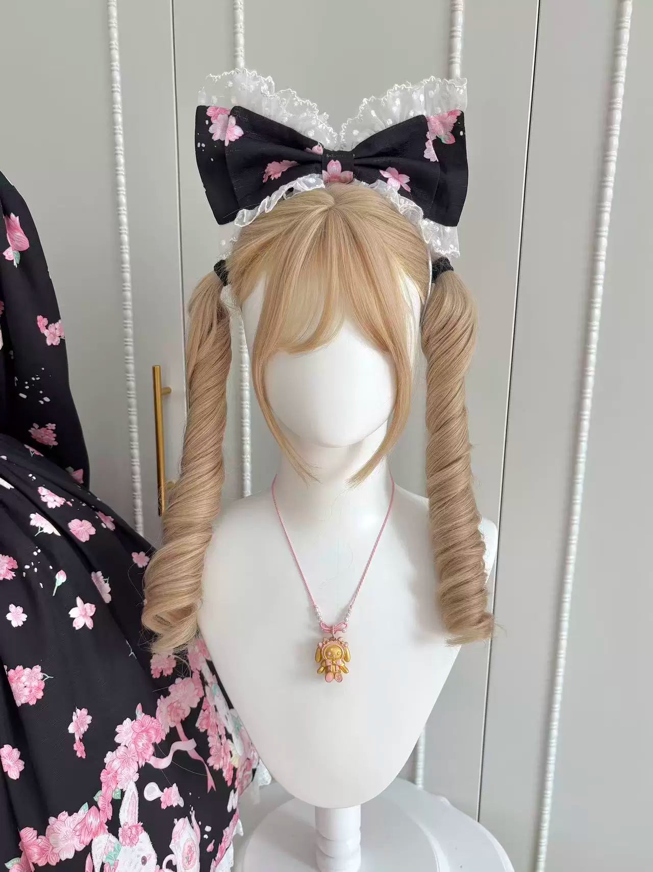 Sakura Bunny - Kawaii Lolita Sakura Print KC & Hair Clip 44393:807013