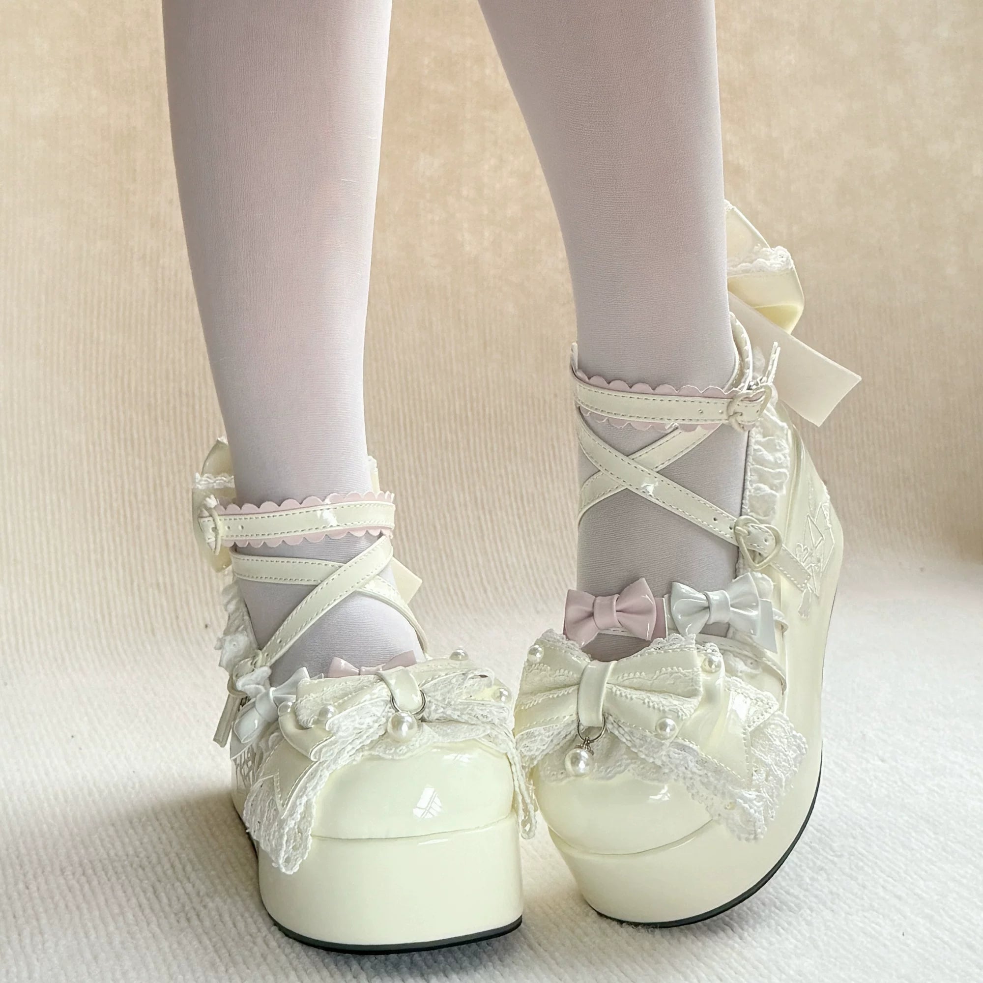 Sweet Dream Letter - Sweet Lolita High Platform Shoes, Embroidery & Bows