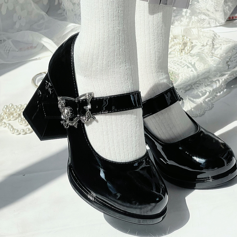 Dreamland~Wanxiang Cycle~Elegant Lolita Heel Shoes with Embossed Rose 42471:741381