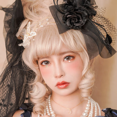 (BFM)Vanyar~Luxury French Lolita Wig Rococo High-Volume Wig Flax light gold (With Bangs) Free size 