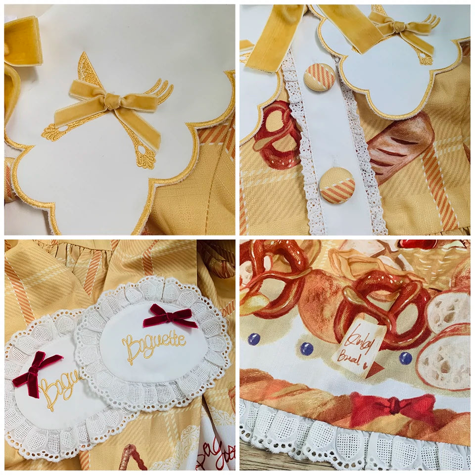 Chemical Romance~Freshly Baked Bread~Sweet Lolita OP Dress Long Sleeve Dress 37032:544266