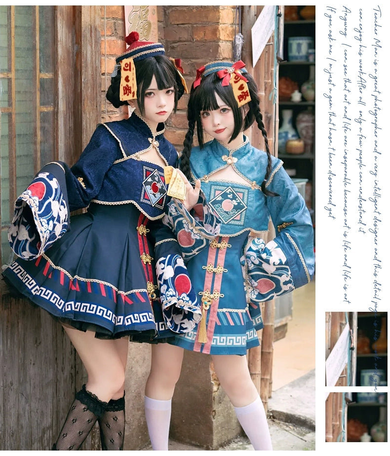 (BFM)Sakurahime~Little Zombie~Zombie Lolita Jumper Dress Cute Lolita Coat Set 32192:377206