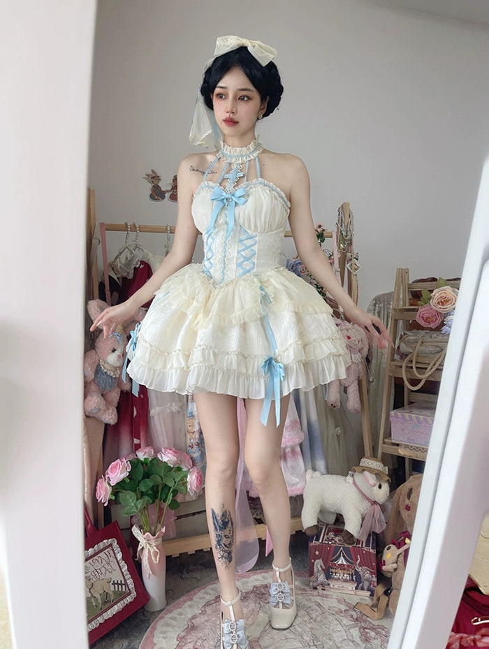 Alice Girl~Cross Maiden~Gothic Lolita Dress Ballet Halterneck Lolita JSK Dress 104:371754