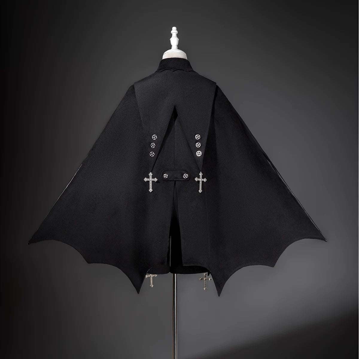 Nightfall - Ouji Lolita Outfit, Bat Wing Shaped Cape 44548:812705
