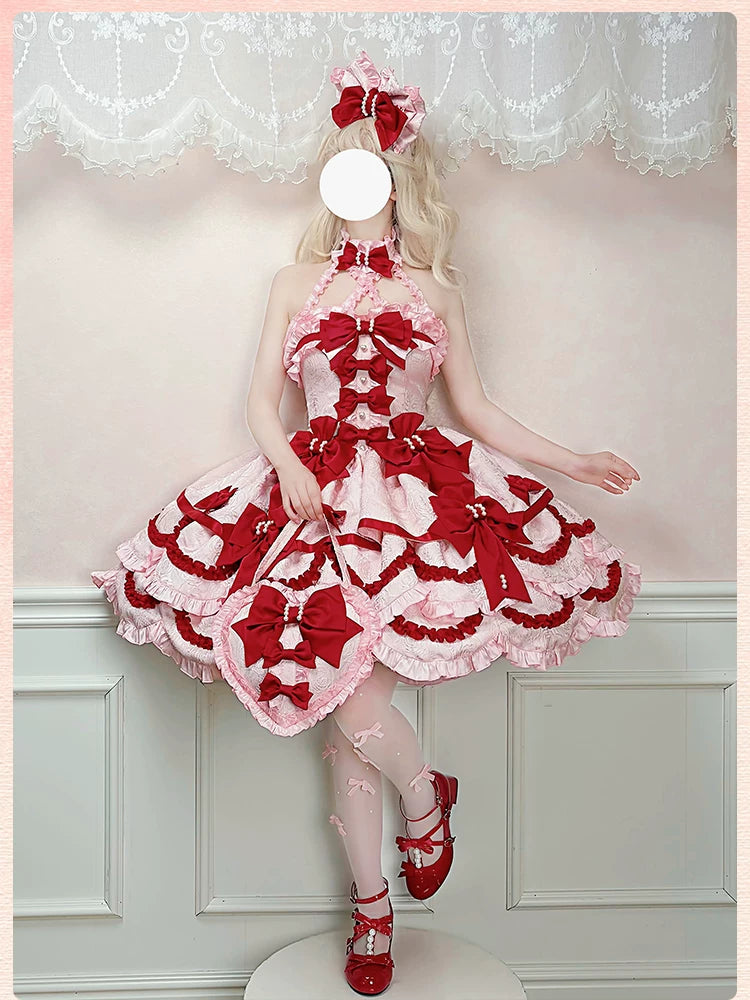 Sweetheart Petal - Sweet Lolita Petal Hem JSK Dress, Halter Neckline 44733:820713