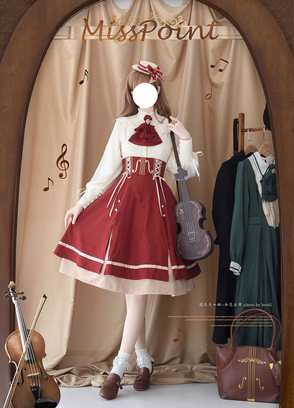 Miss Point~Golden Movement~Elegant Lolita Fishbone Skirt Customized 32242:381224