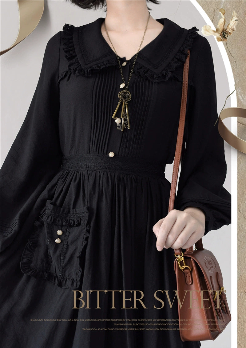 BitterSweet - Elegant Lolita Skirt Set V-neck Long Sleeve Shirt