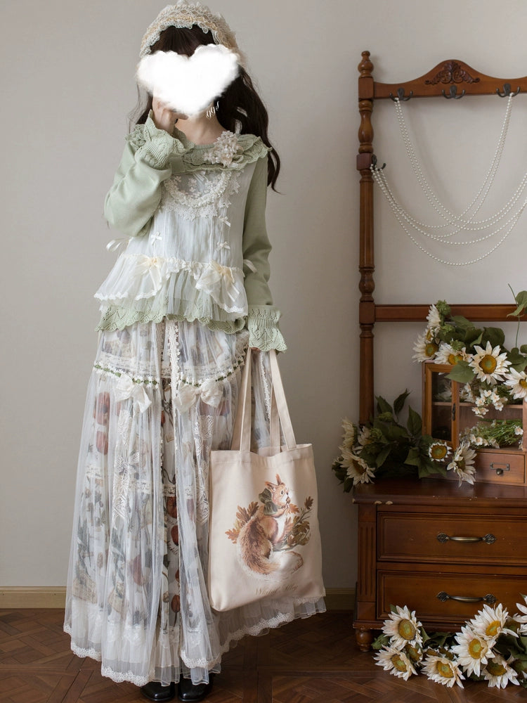 MIST - Nana - Sweet Lolita Sweater, Detachable Bow 44201:798353