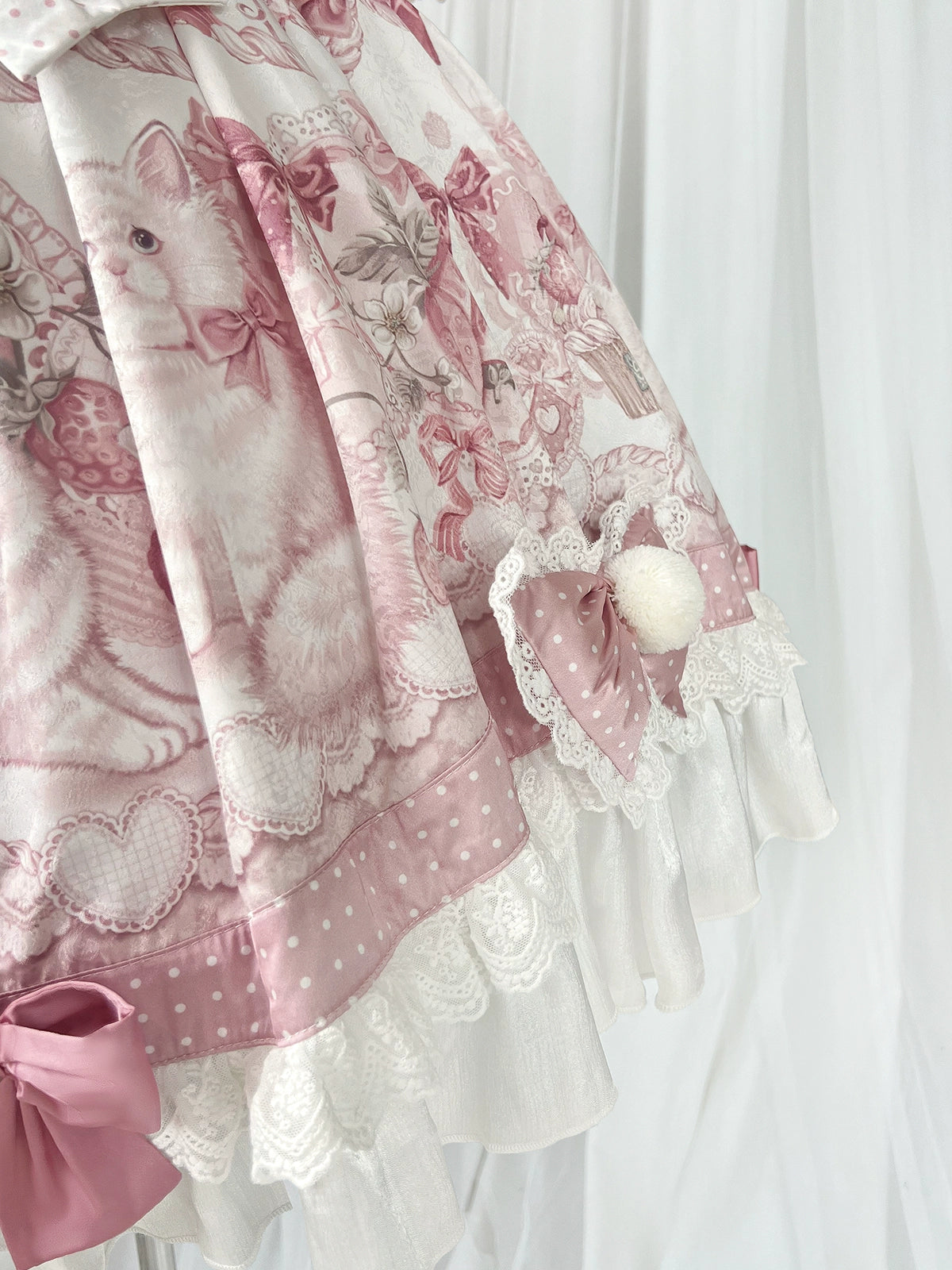 Matutu - Dessert Catlets - Sweet Lolita JSK, Strawberry And Cat Prints 43899:788651