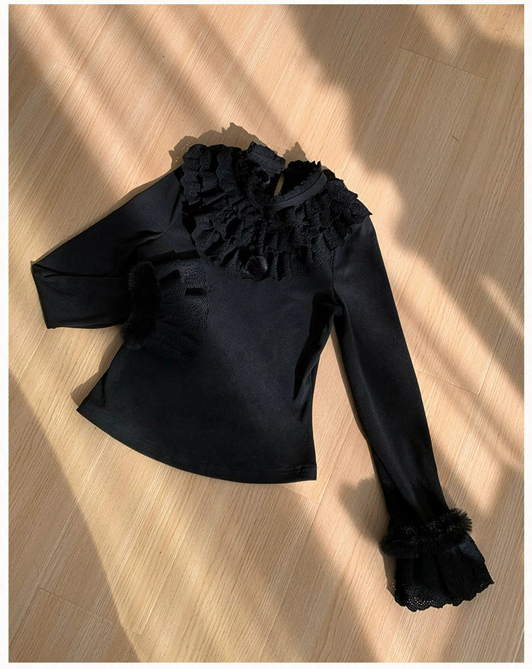 With PUJI - Frostfall - Winter Sweet Lolita Inner Wear, Layered Lace 44284:802089