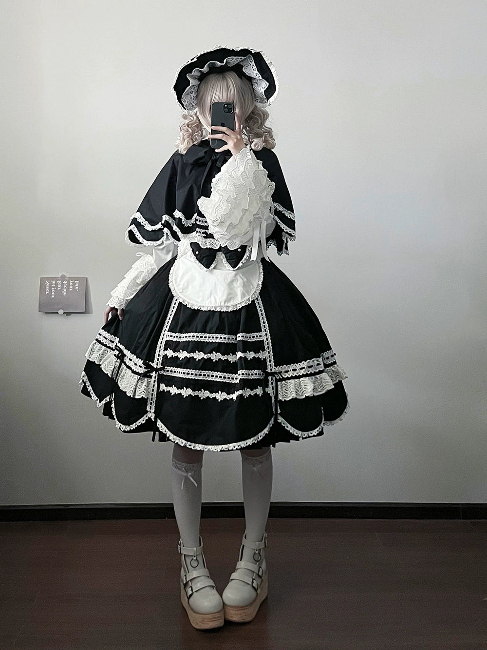 Vintage Petal Rabbit - Cotton Old School Lolita JSK Dress With Petal-Shaped Hem 43136:769633