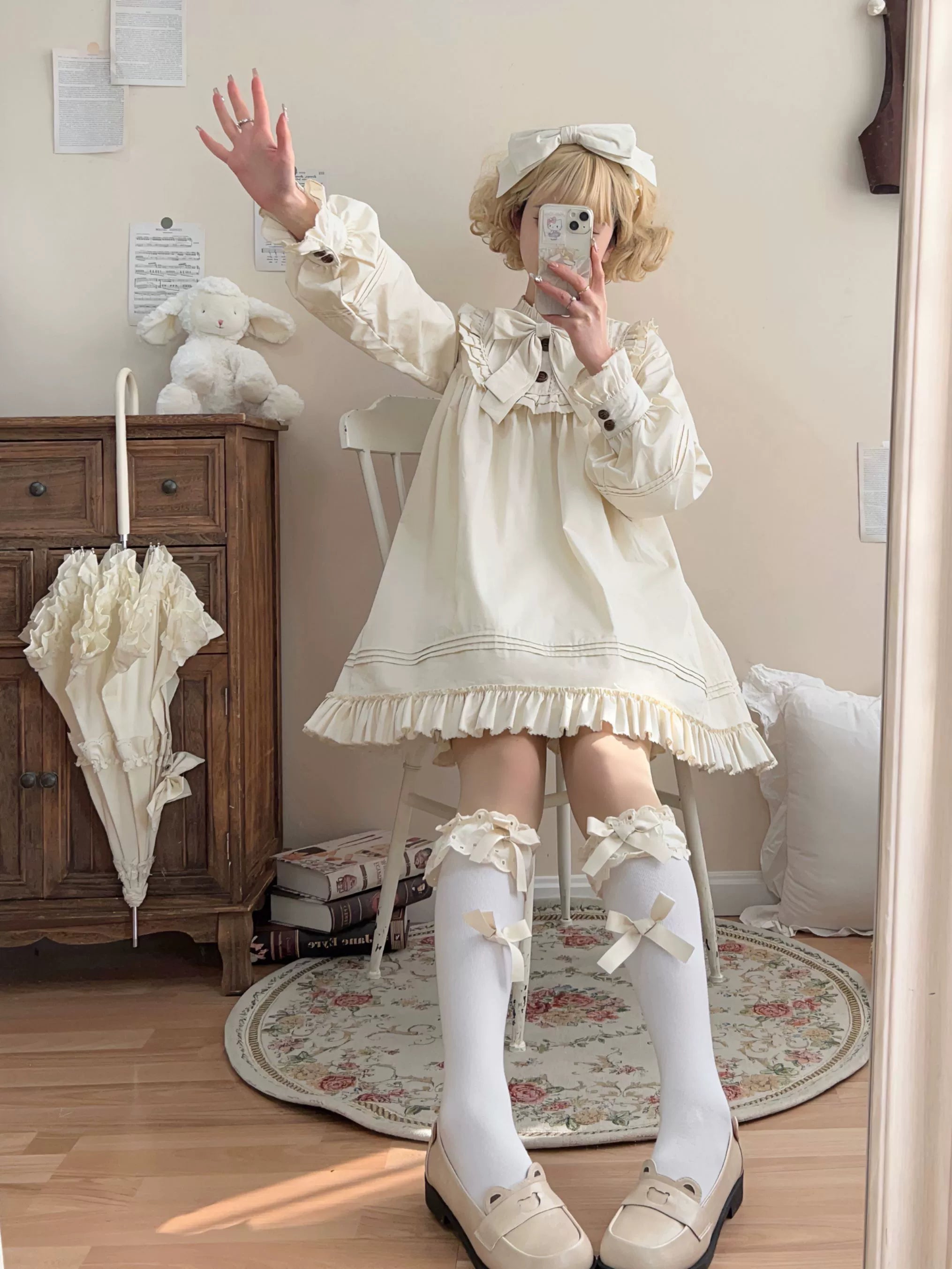 Uncle's Workshop - Lullaby - Cotton Lolita OP Dress Kawaii Lolita Bloomers 34608:463488