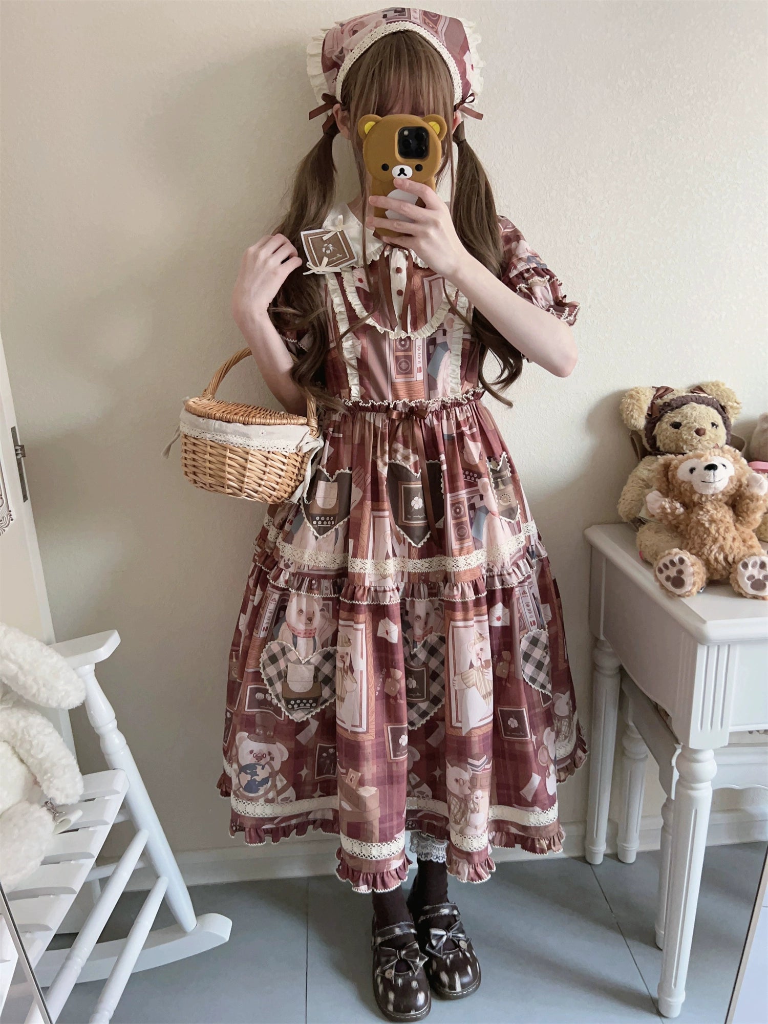 Babyblue~Gretel Bear~Vintage Lolita Dress Teddy Bear Prints Dress 33574:430470