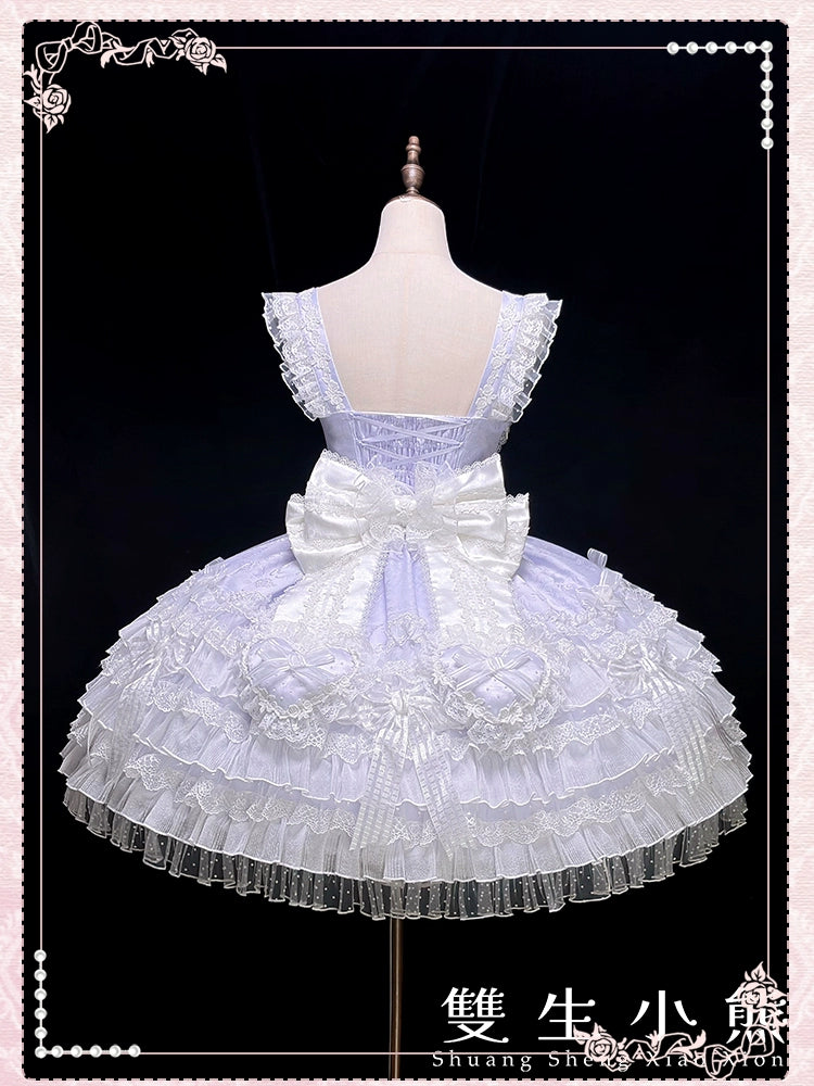 Shuang Sheng Xiao Xiong - Heart of Love - Sweet Lolita Wedding JSK, Bow Details 44306:803175