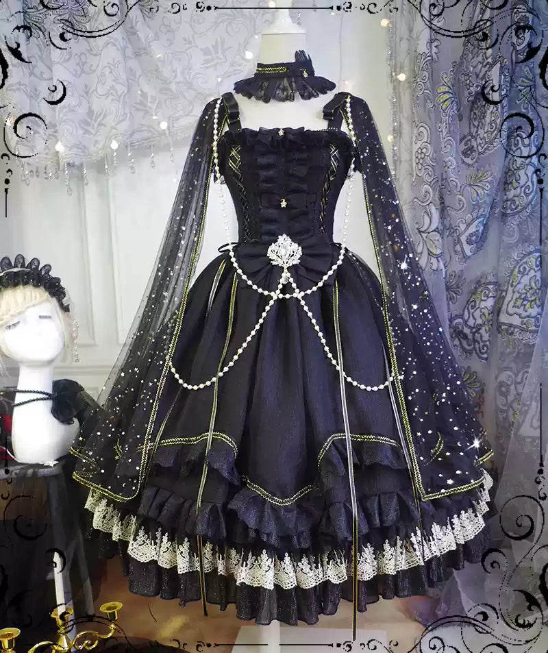 (Buyforme)Fairy Tales~Fate Quartet Bridal Lolita Gothic Accessories Blouse (black blue pink white) 19864:750836