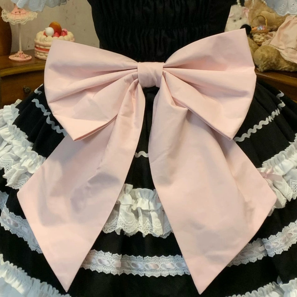 Sugar Girl - MeowRin SweetMaid - Sweet Lolita JSK, Adjustable Straps Pink Back Bow Only (one size / choose M) S